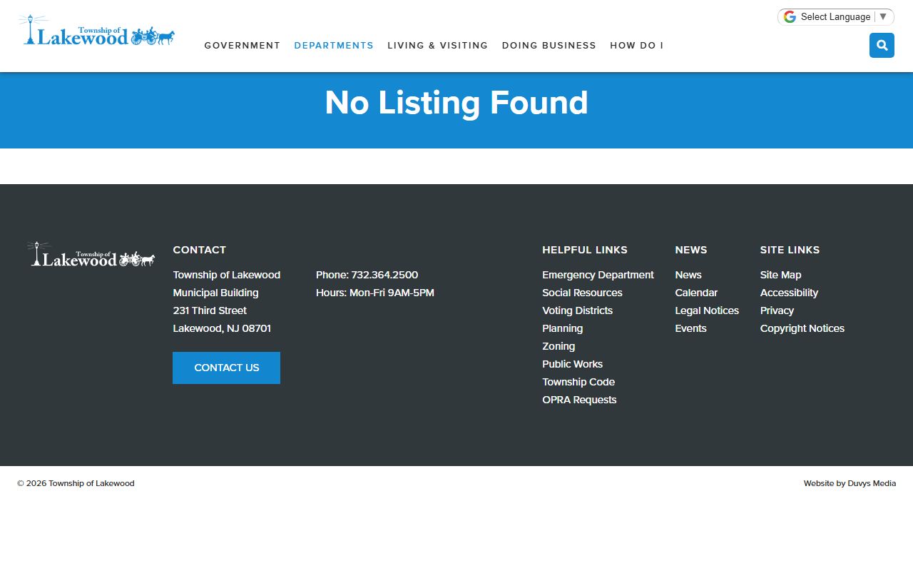 Lakewood Township Municipal Court handling local arrest cases