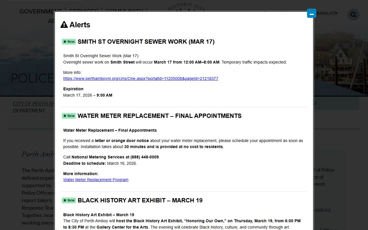 Perth Amboy Police Department handling arrest records and bookings