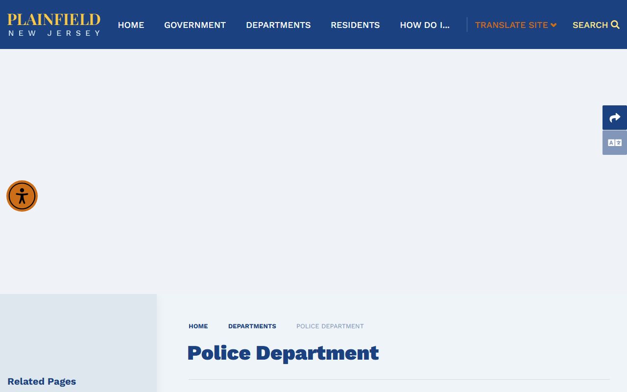 Plainfield Police Department handling arrest records and bookings