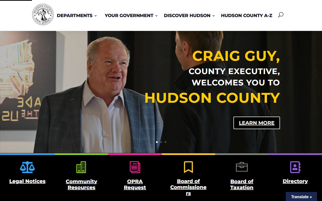 Hudson County Clerk's Office website for public records access
