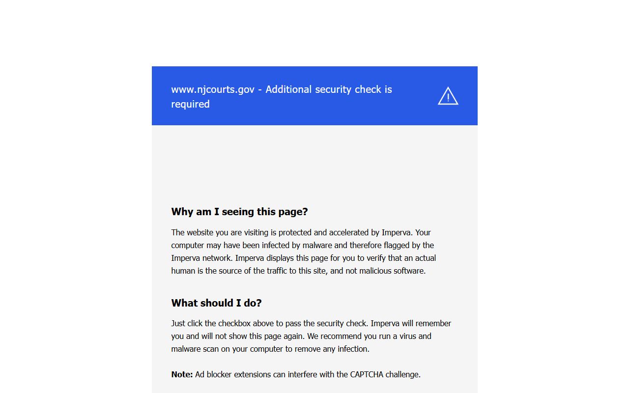 Somerset County Superior Court page on the New Jersey Courts website for criminal case records