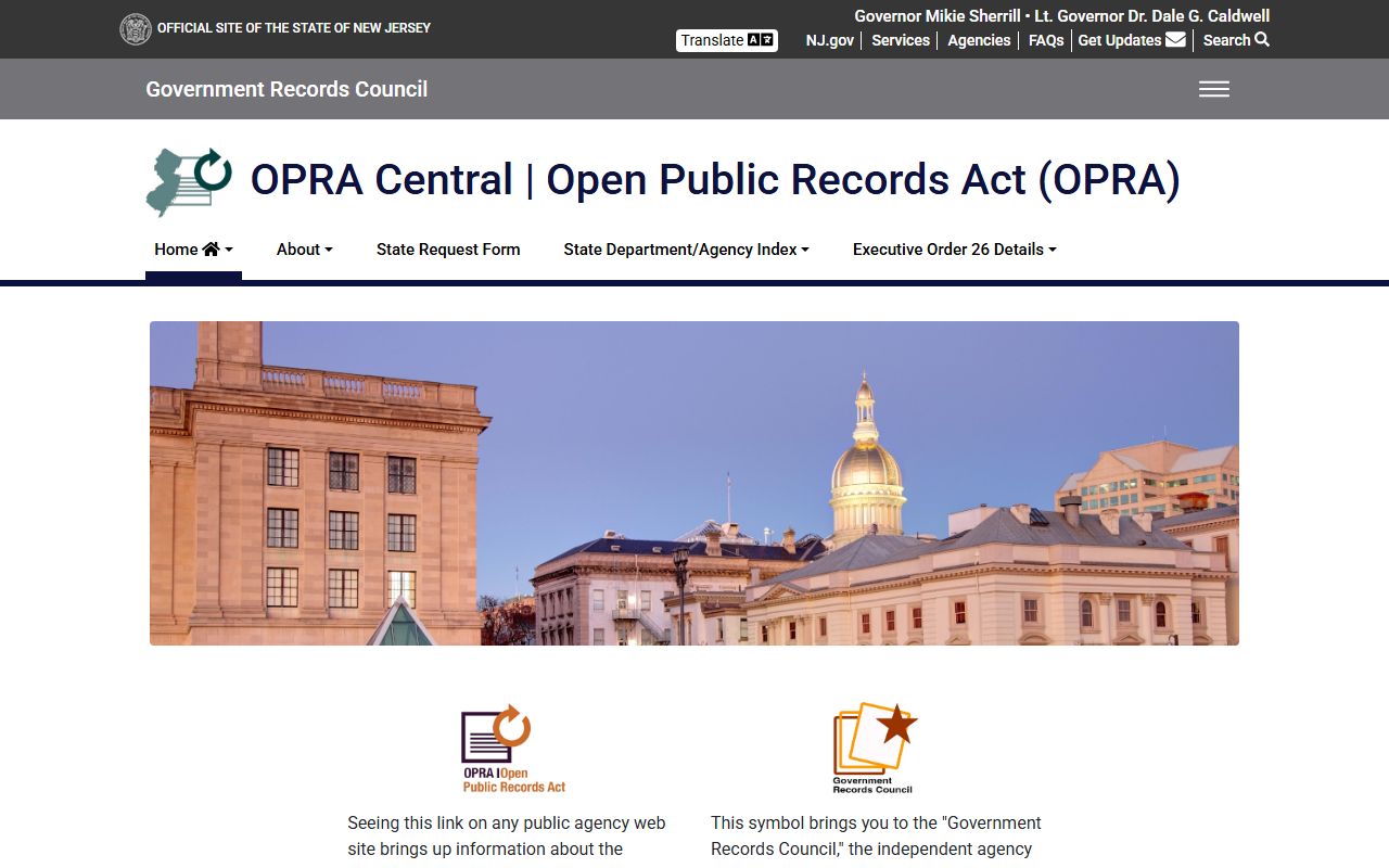 New Jersey OPRA Central portal for busted mugshots records requests